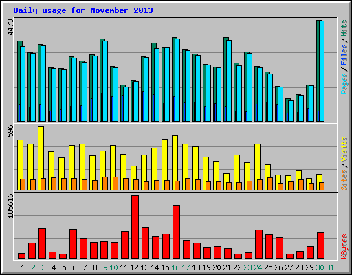 Daily usage for November 2013