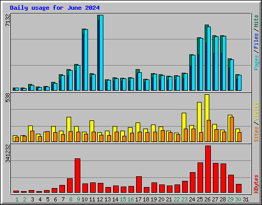 Daily usage for June 2024