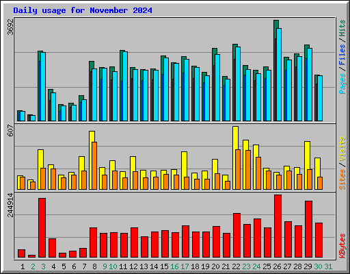 Daily usage for November 2024