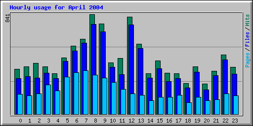 Hourly usage for April 2004