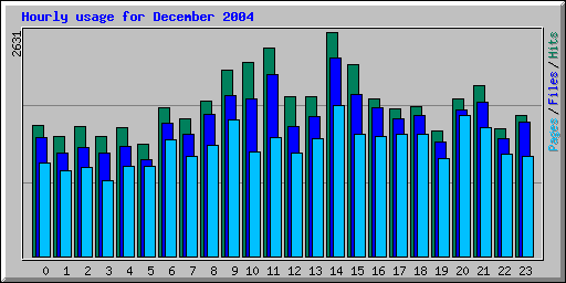 Hourly usage for December 2004