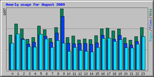 Hourly usage for August 2009