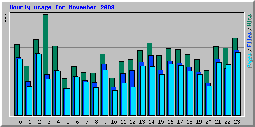 Hourly usage for November 2009