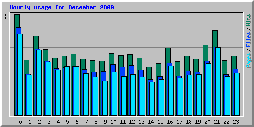 Hourly usage for December 2009