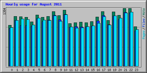 Hourly usage for August 2011