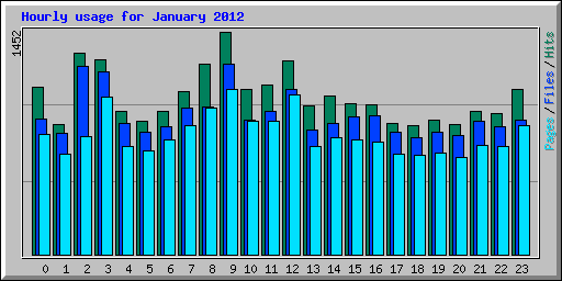 Hourly usage for January 2012