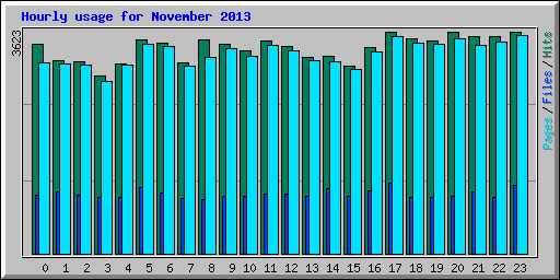 Hourly usage for November 2013