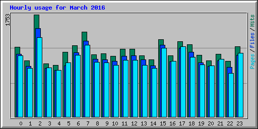Hourly usage for March 2016