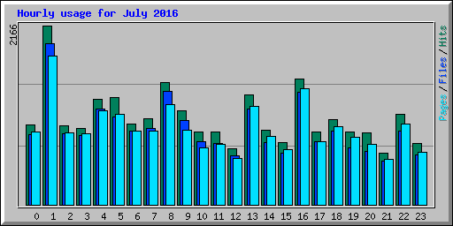 Hourly usage for July 2016