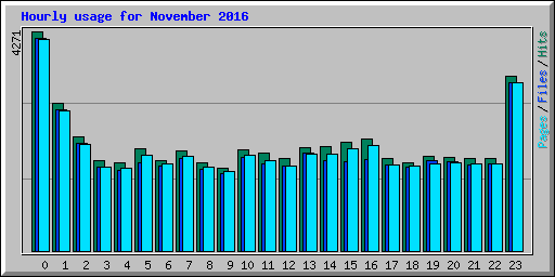 Hourly usage for November 2016