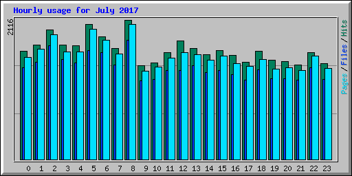 Hourly usage for July 2017