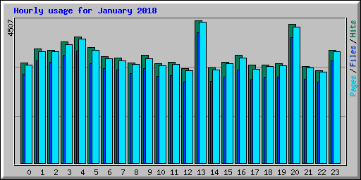 Hourly usage for January 2018