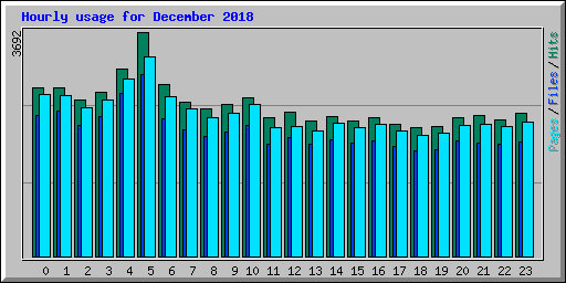 Hourly usage for December 2018