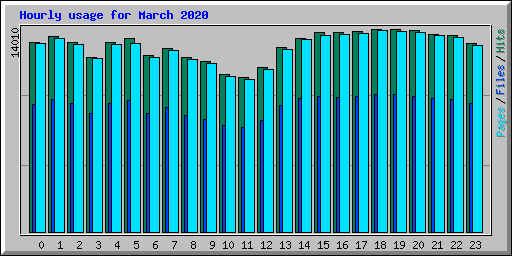 Hourly usage for March 2020