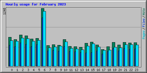 Hourly usage for February 2023