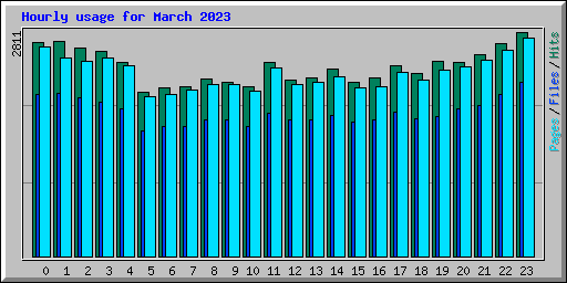 Hourly usage for March 2023